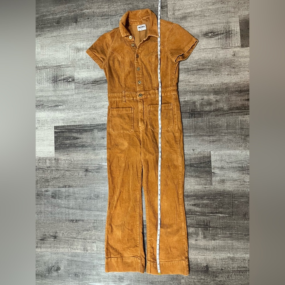 SHOW ME YOUR MUMU Cropped Everhart Jumpsuit on Camel Corduroy - Picture 7 of 7